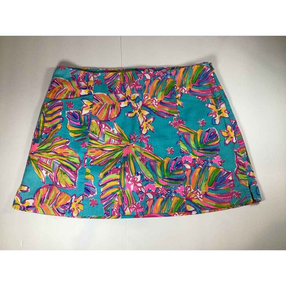 Lilly Pulitzer January Skort Sea Blue Summer Tropical Women's Size 8